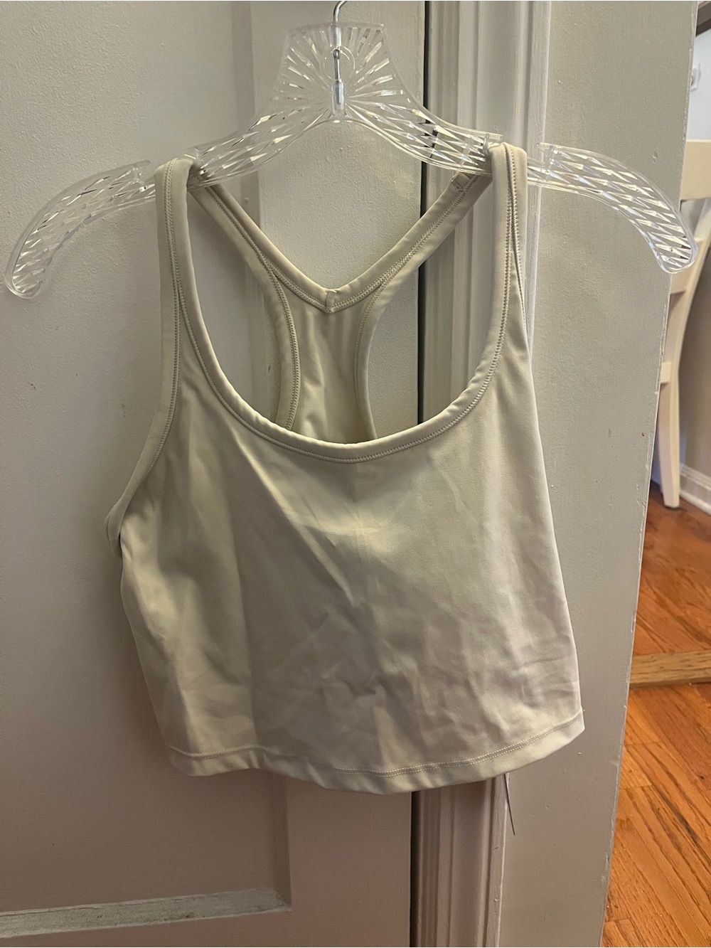Cupshe Cream Racerback Crop Tank Top